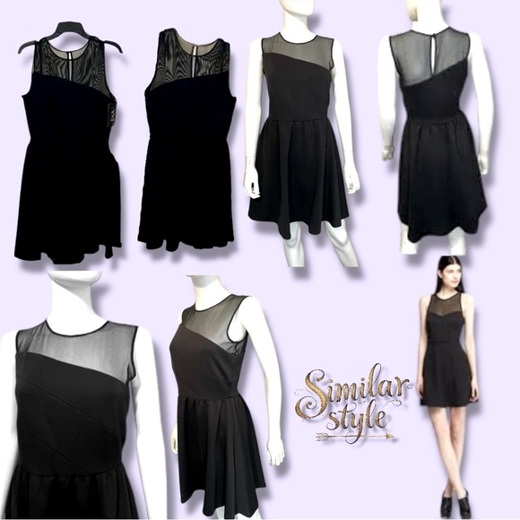 JAX NWT Black Sheer Mesh Dress Event Special Occasion Missy 12 - Picture 1 of 16